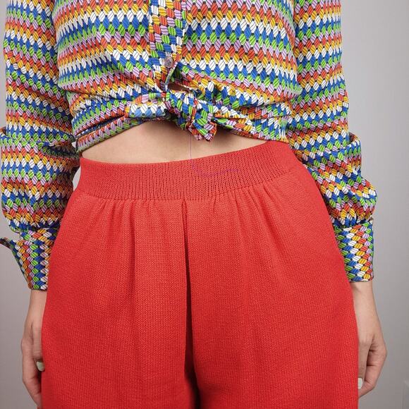 St. John Knit Shorts High Waist Wide Leg Marie Gray 4 - Picture 2 of 7